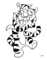 A coloring page of winnie the pooh - group